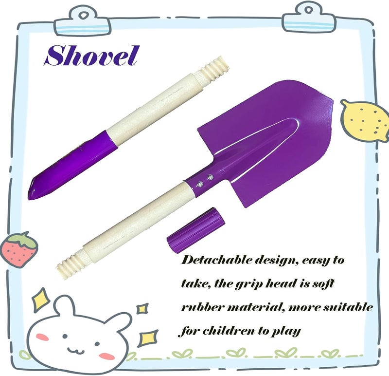 Xifando Small Garden Shovel-Kid's Size Wooden Handle Metal Head Shovel (Purple) - Image 3